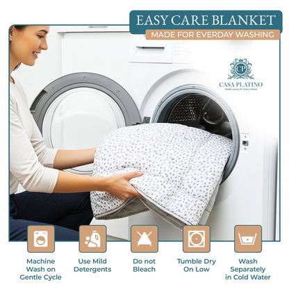 Quilted Bed Blanket cp-gallery: color=White Base Dot-silver