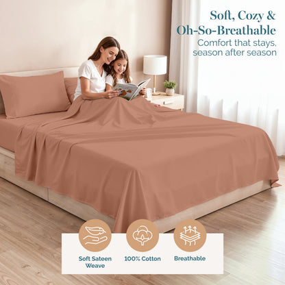 450 Thread Count Cotton Sheet Set cp-gallery: color=Rose Dawn