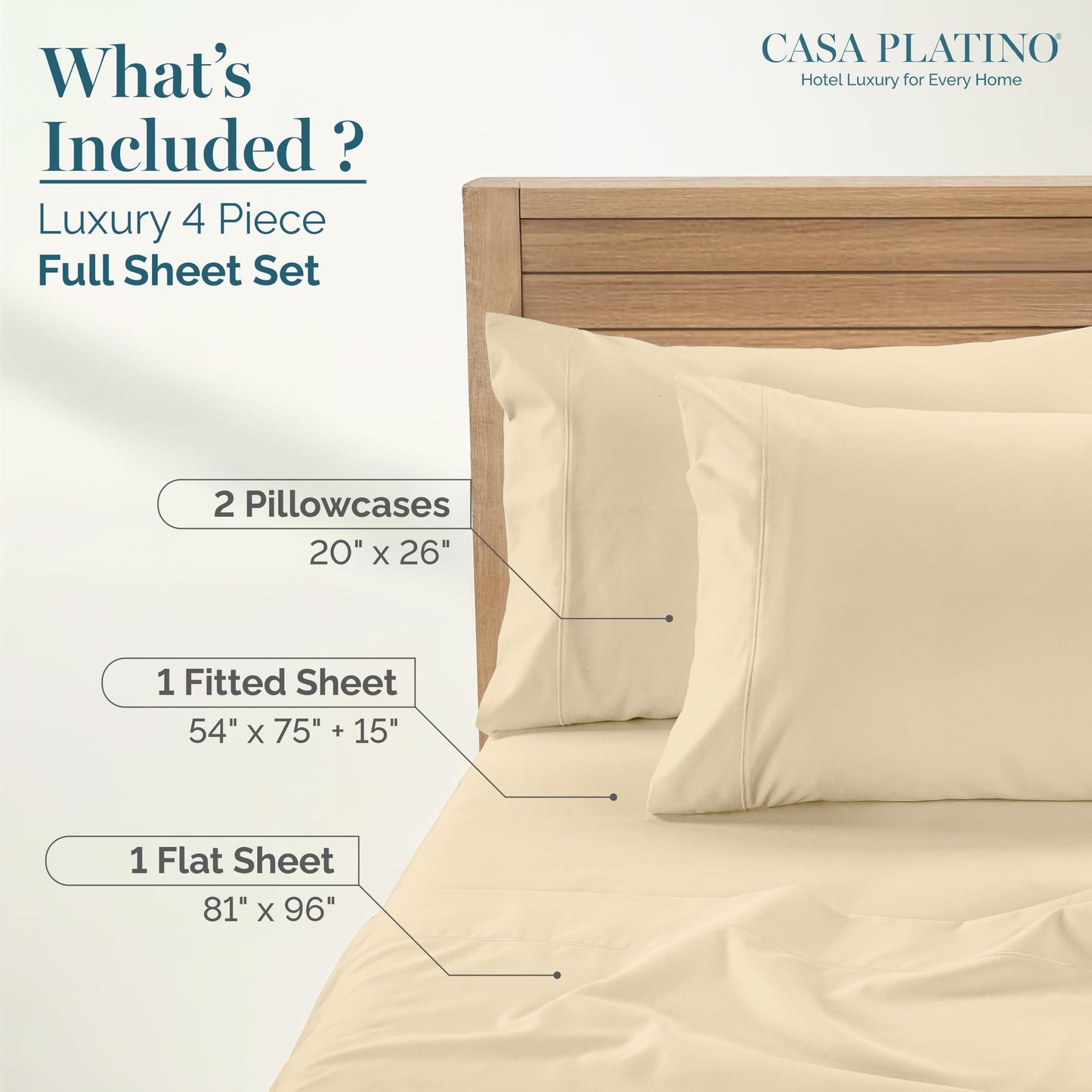 1000 Thread Count Egyptian Cotton Sheet Set cp-gallery: color=Ivory; size=Full