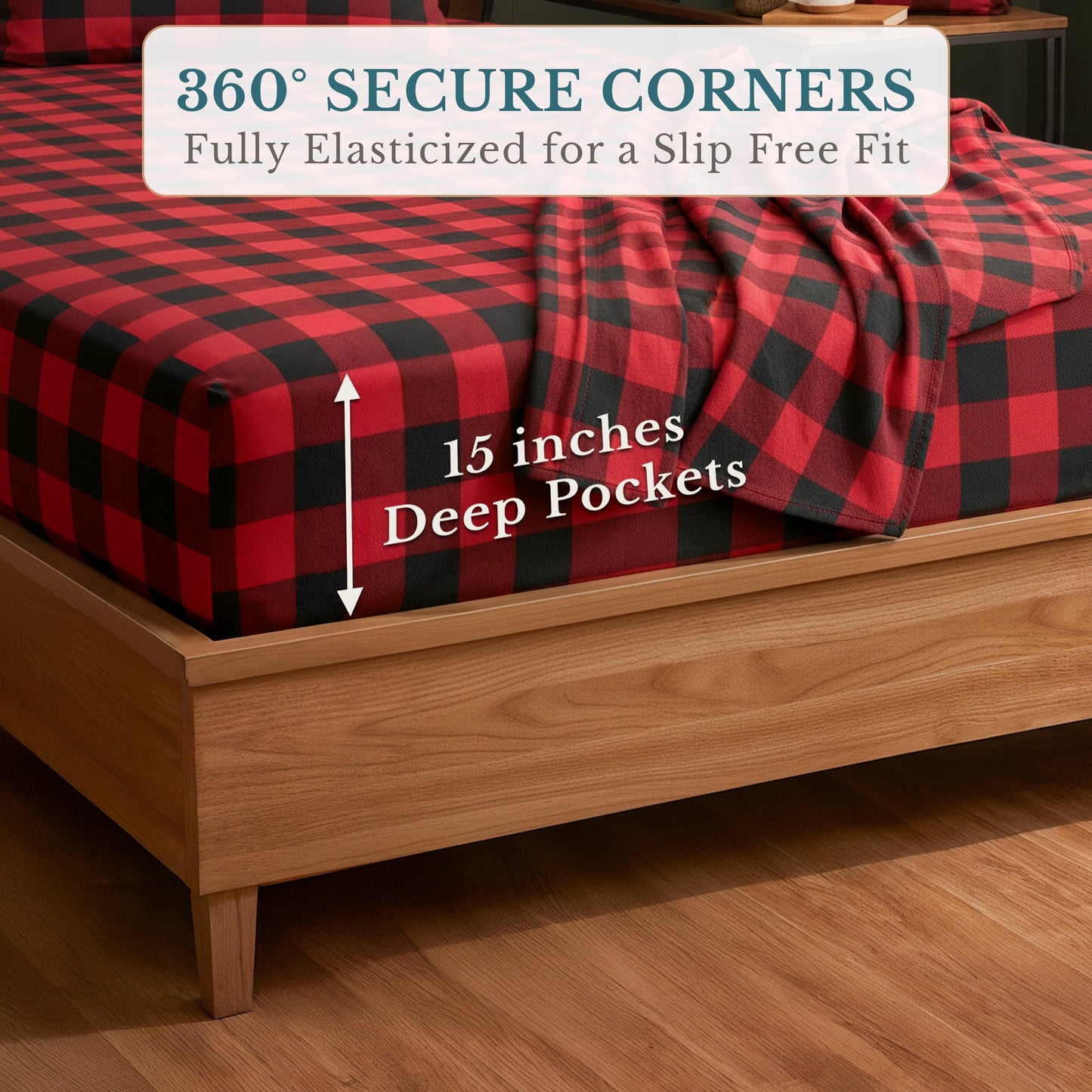 Flannel Sheet Set cp-gallery: color=Buffalo Red