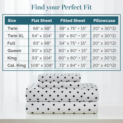 450 Thread Count Cotton Sheet Set cp-gallery: color=Polka Dot Black