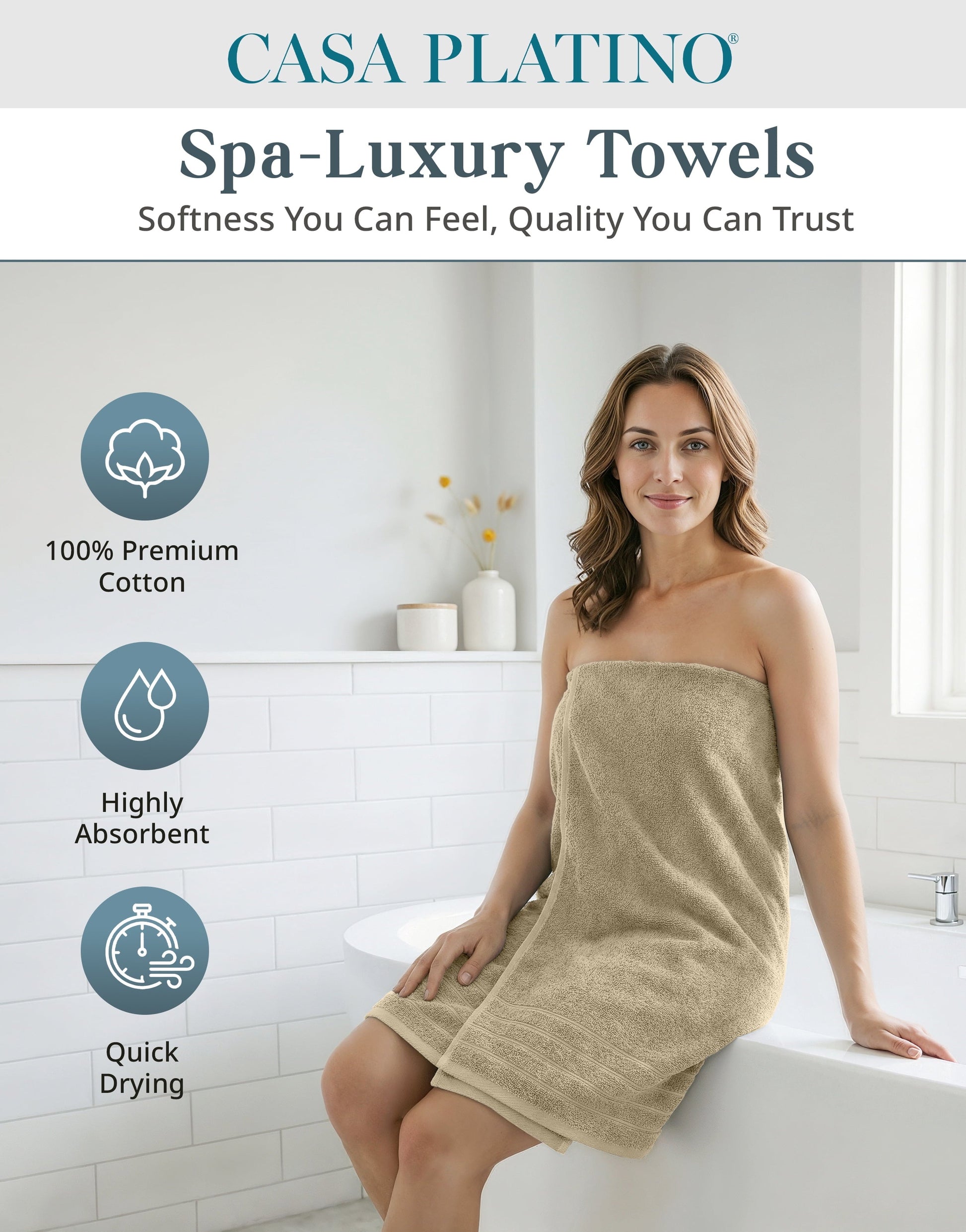 24-Piece Cotton Bath Towel Set