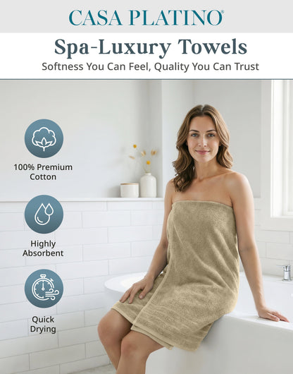 24-Piece Cotton Bath Towel Set cp-gallery: color=Taupe; size=24 Piece Set