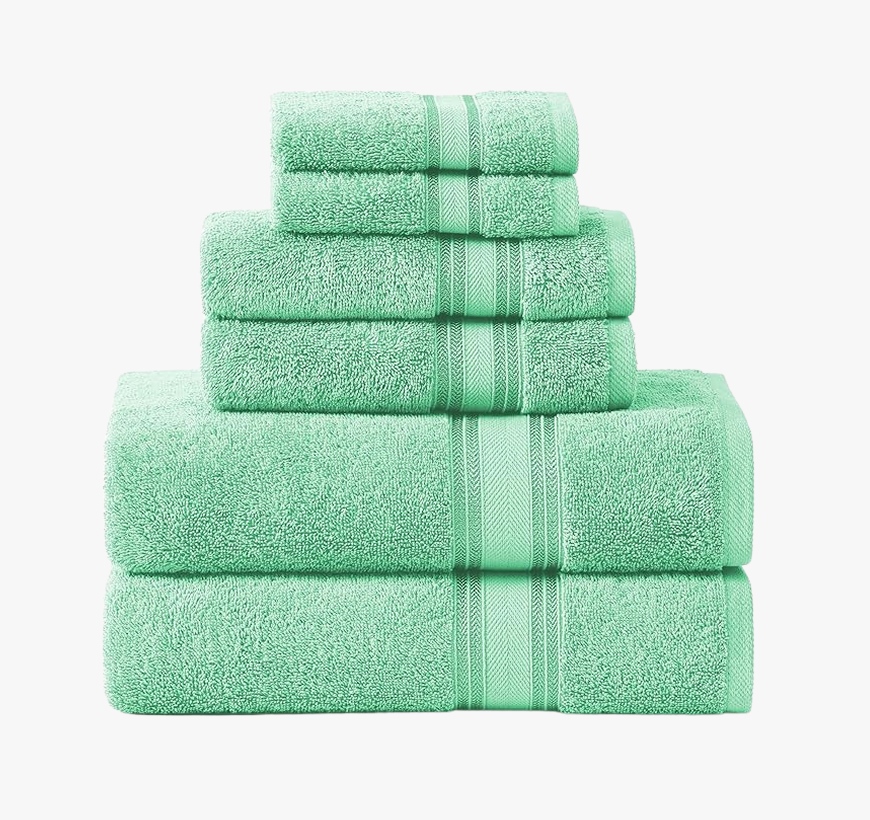 6 Piece Towel set-Aqua Sky