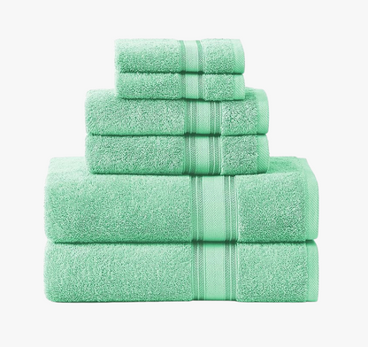 6 Piece Towel set-Aqua Sky