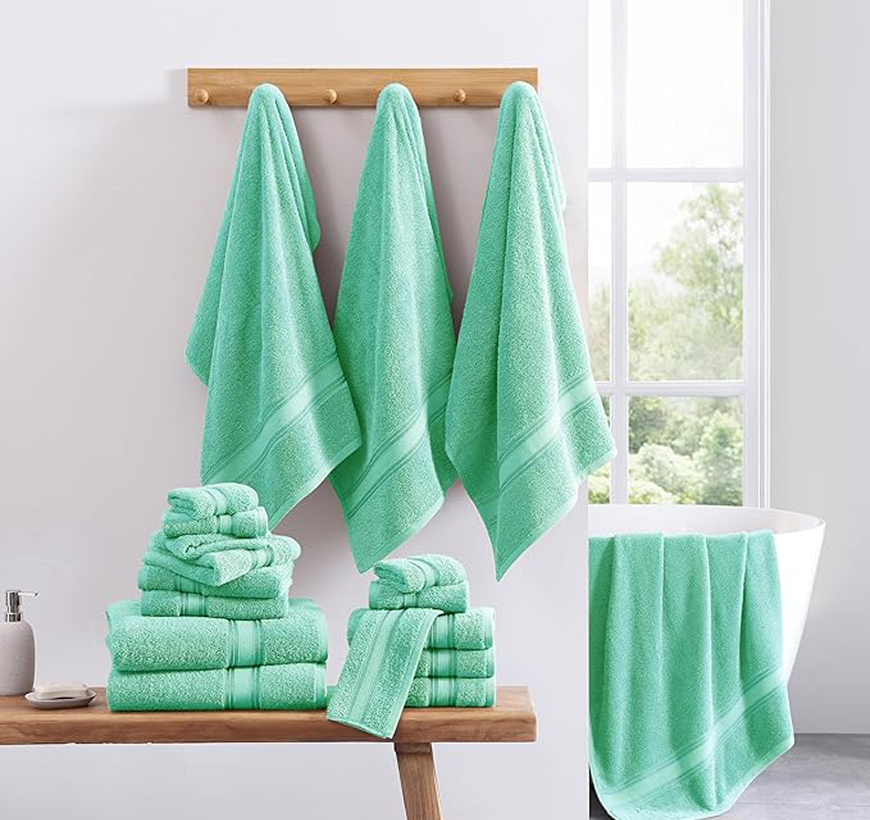 6 Piece Towel set-Aqua Sky