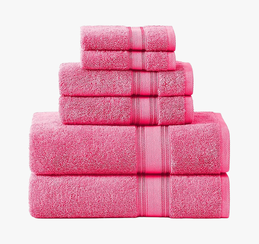 6 Piece Towel set-Fuschia
