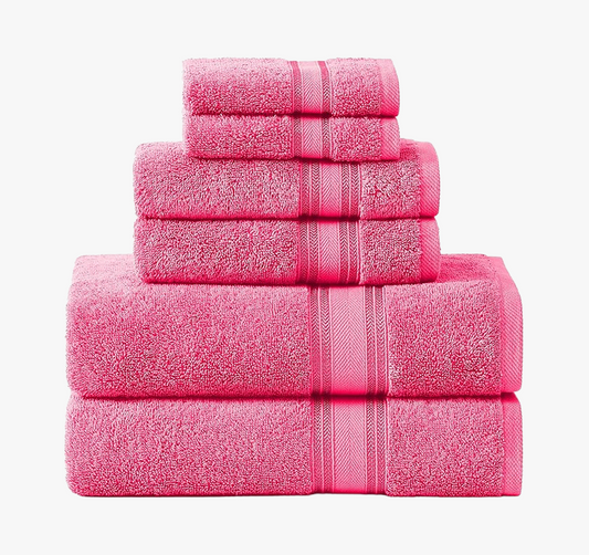 6 Piece Towel set-Fuschia