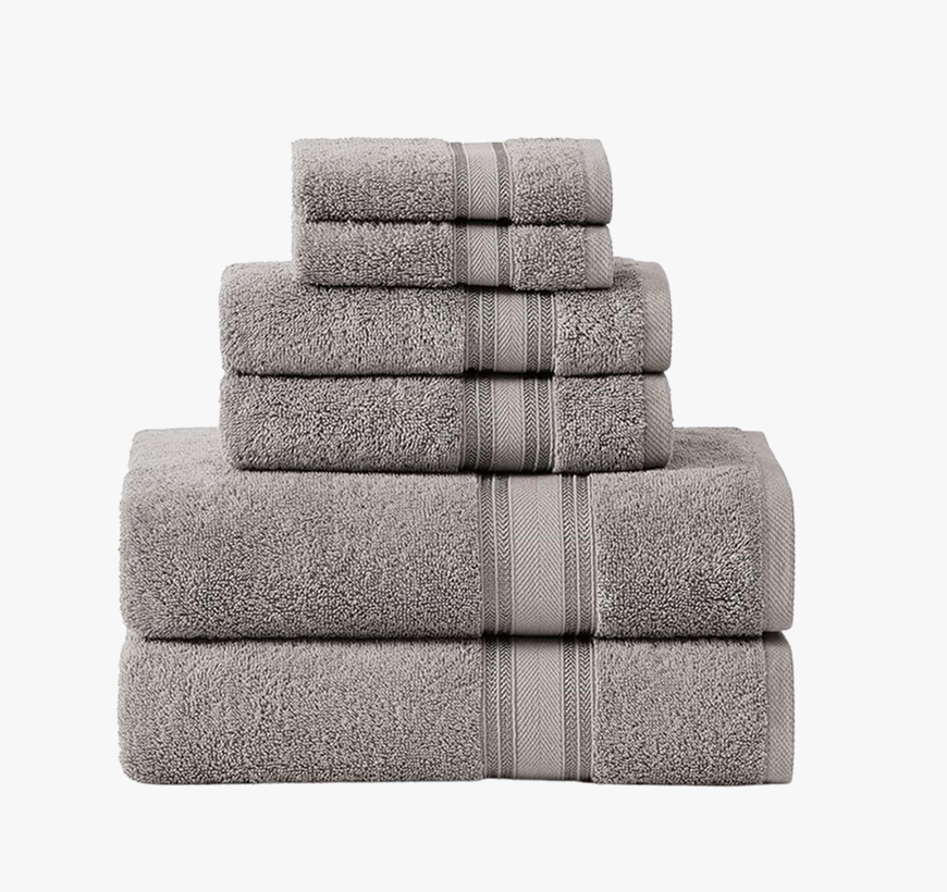 6 Piece Towel set-Grey