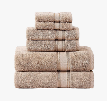 6 Piece Towel set- Taupe