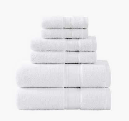 6 Piece Towel set-White