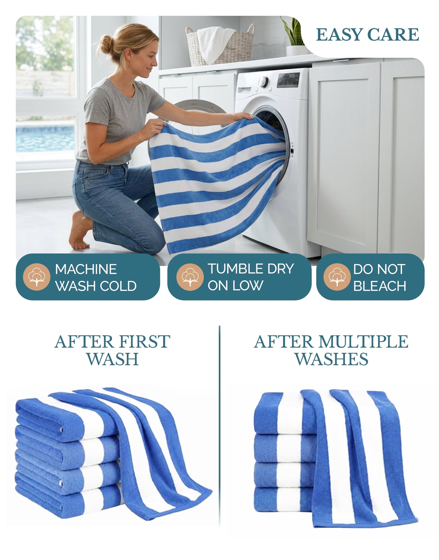4-Piece Cabana Beach Towel Set cp-gallery: color=Light Blue; size=4 Piece Set