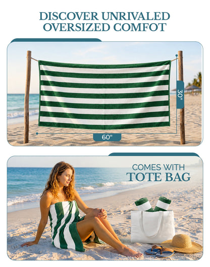 4-Piece Cabana Beach Towel Set cp-gallery: color=Green; size=4 Piece Set