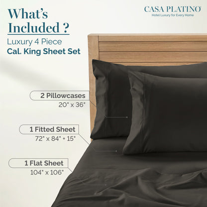 1000 Thread Count Egyptian Cotton Sheet Set cp-gallery: color=Charcoal; size=California King