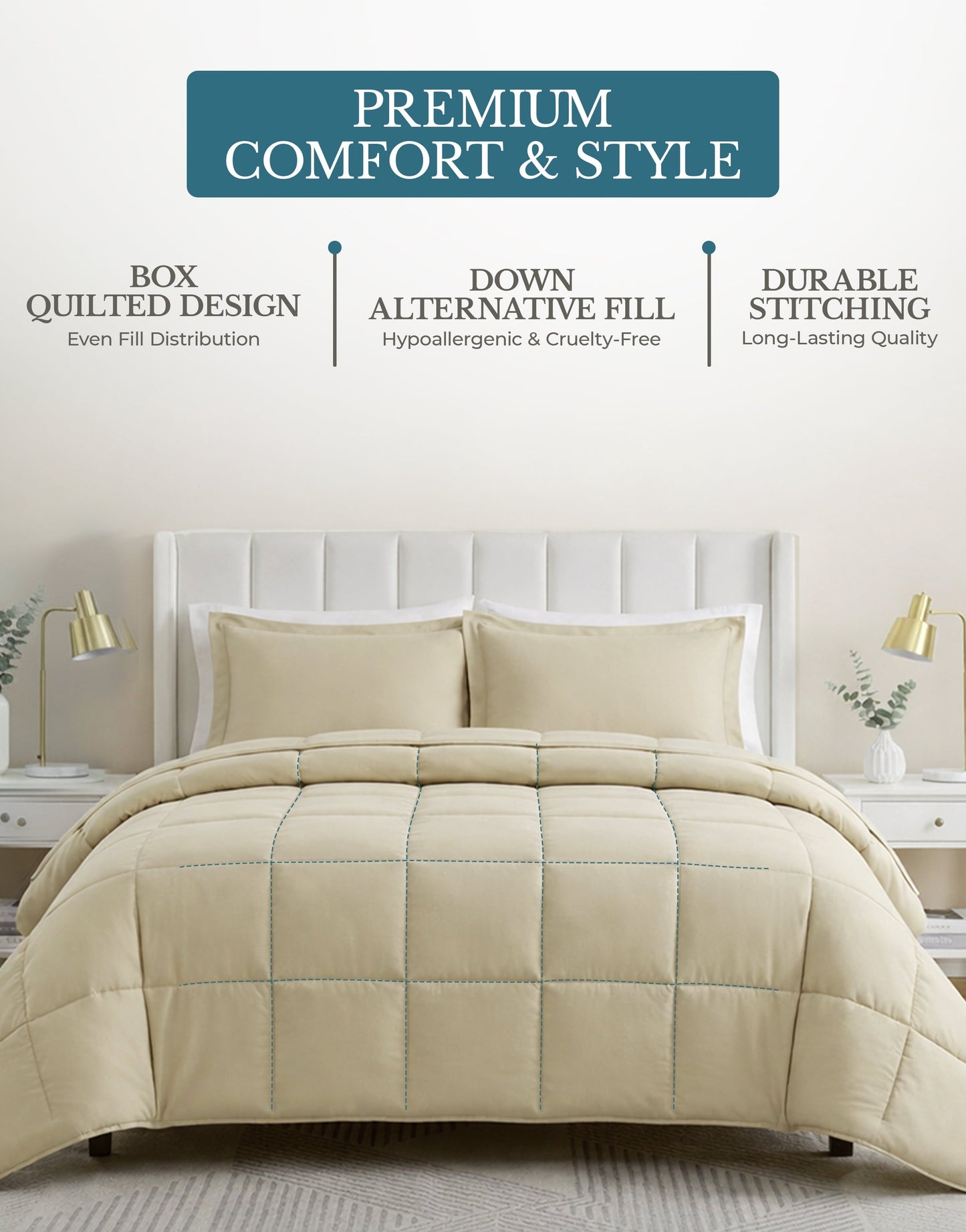 Down-Alternative Comforter cp-gallery: color=Linen; size=Queen