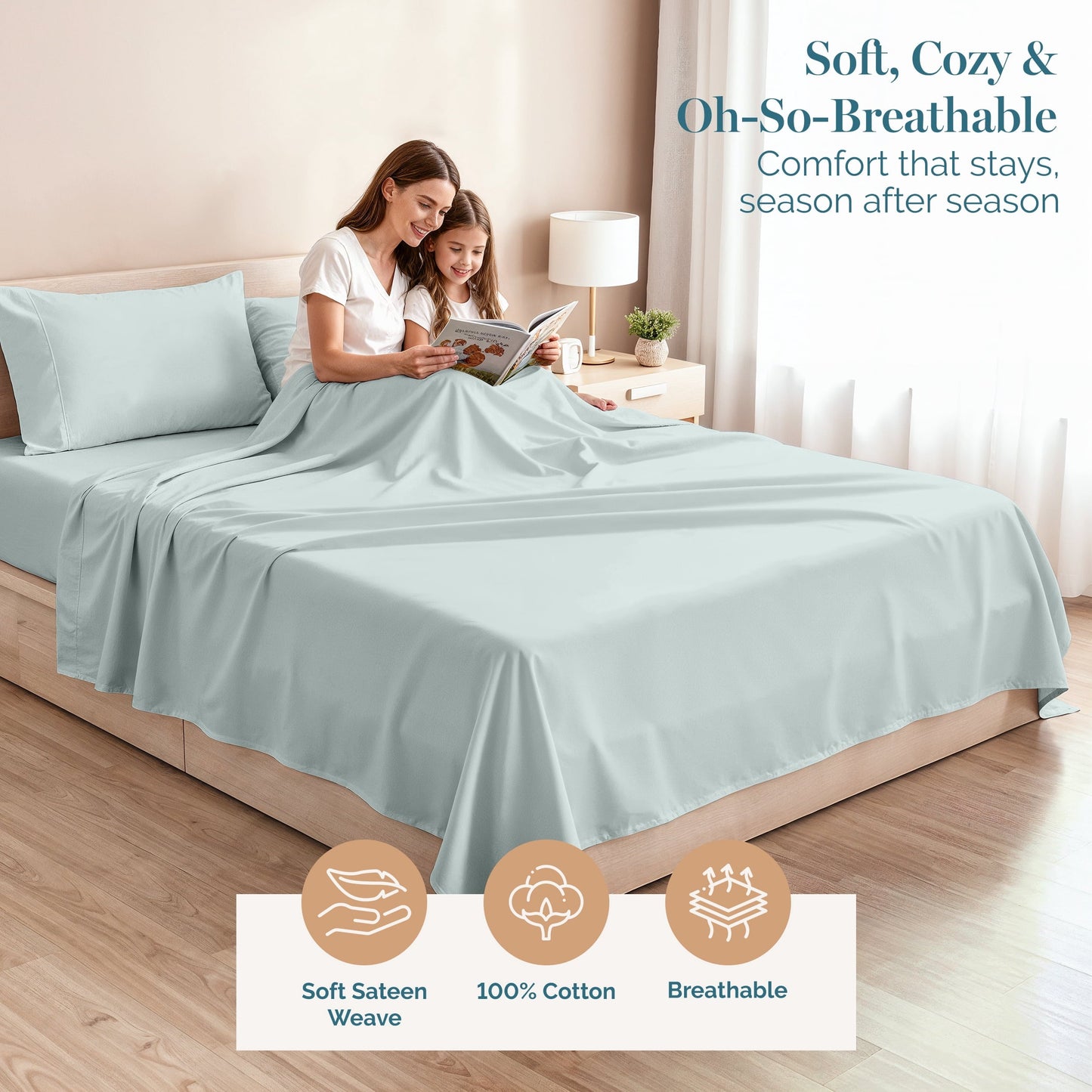 450 Thread Count Cotton Sheet Set cp-gallery: color=Ballad Blue; size=California King