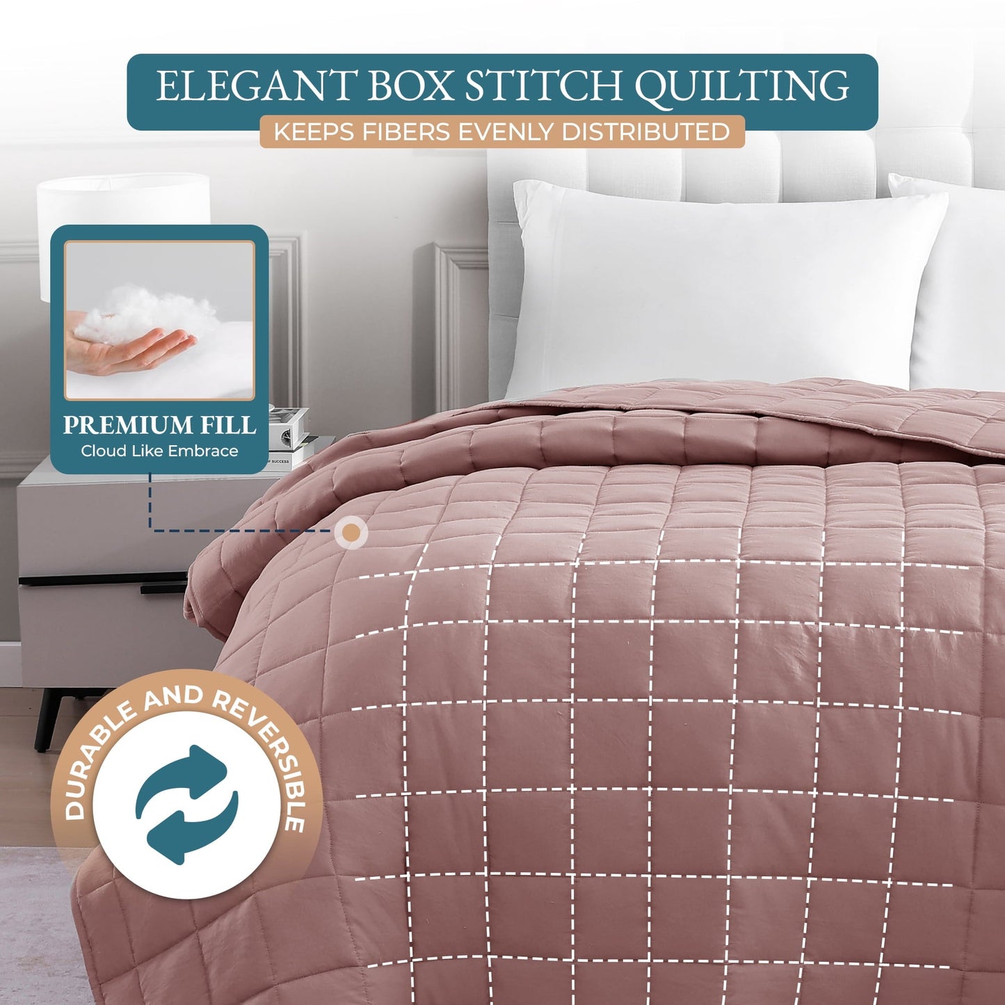Quilted Bed Blanket cp-gallery: color=Sepia Rose