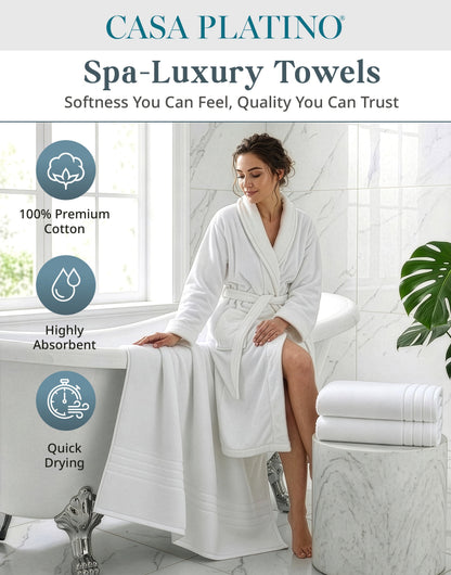 2-Piece Cotton Bath Towels Set cp-gallery: color=White; size=2 Piece Set