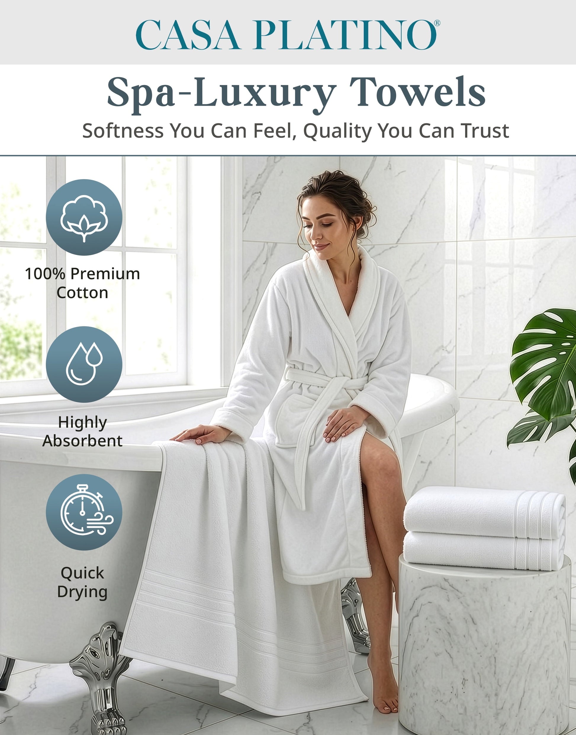 4-Piece Cotton Bath Towels Set