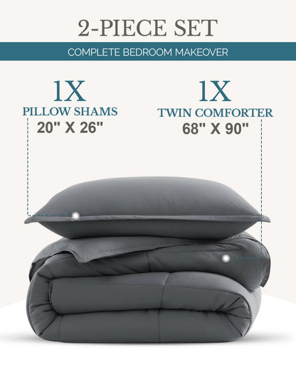 Down-Alternative Comforter cp-gallery: color=Charcoal; size=Twin
