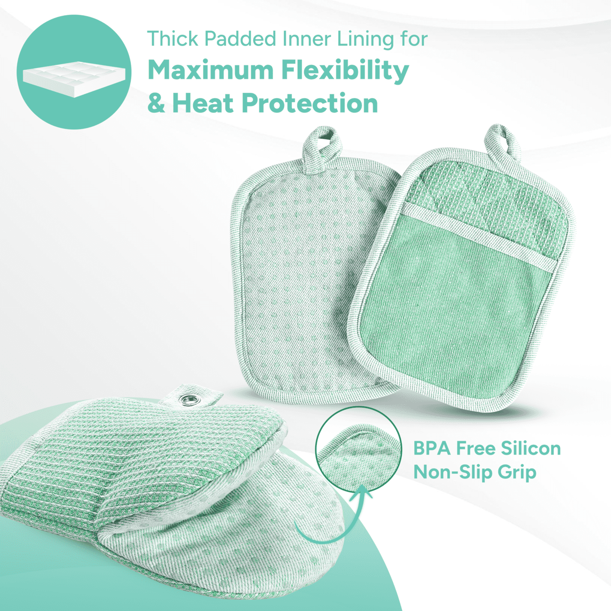 Kitchen Set - Oven Mitts, Pot Holders & Towels