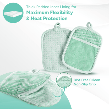 Kitchen Set - Oven Mitts, Pot Holders & Towels cp-gallery: color=Sage; size=4 Piece Set