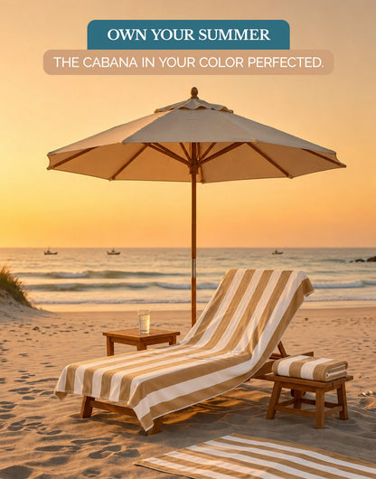 4-Piece Cabana Beach Towel Set cp-gallery: color=Beige; size=4 Piece Set