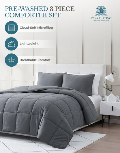 Down-Alternative Comforter cp-gallery: color=Charcoal