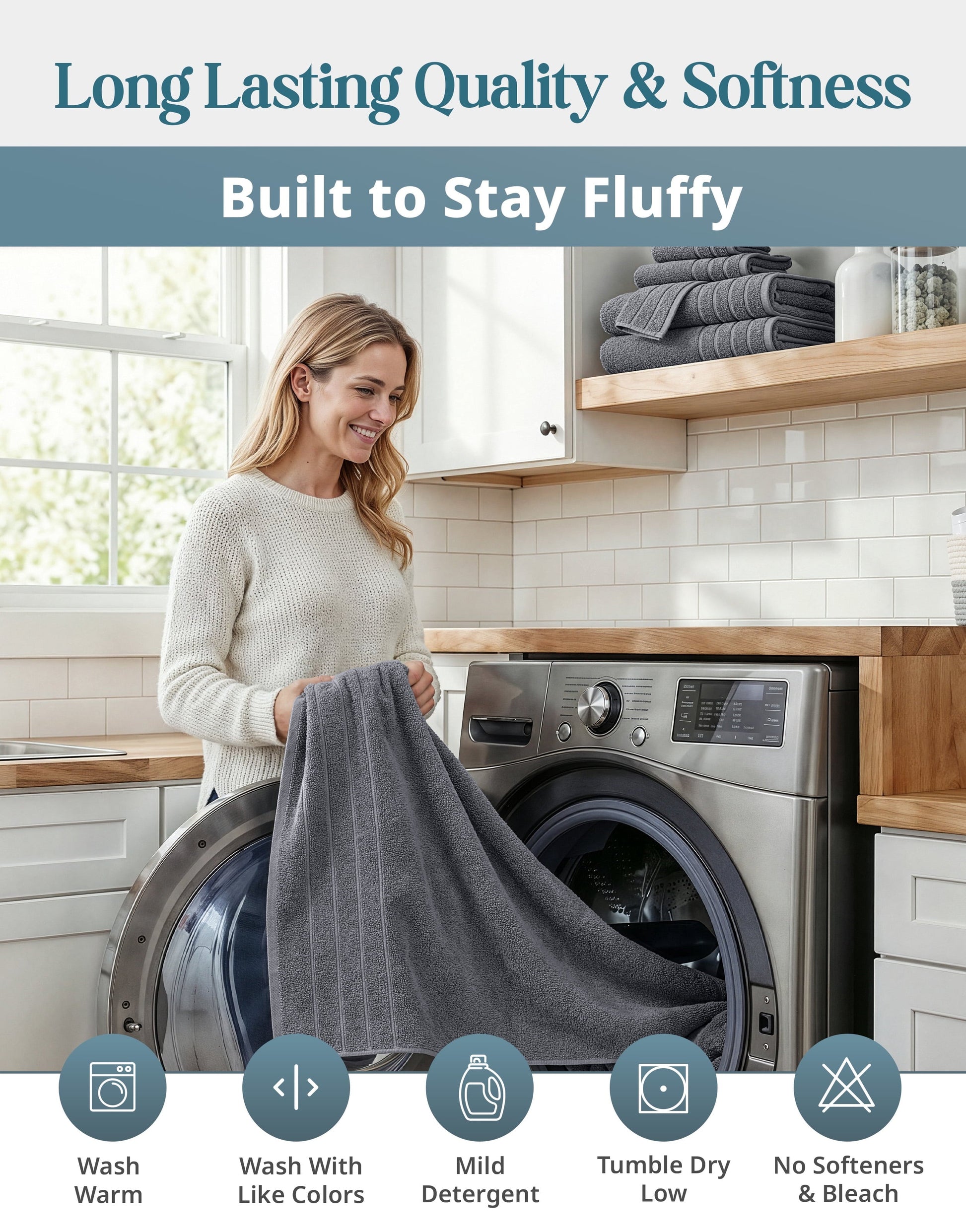 24-Piece Cotton Bath Towel Set