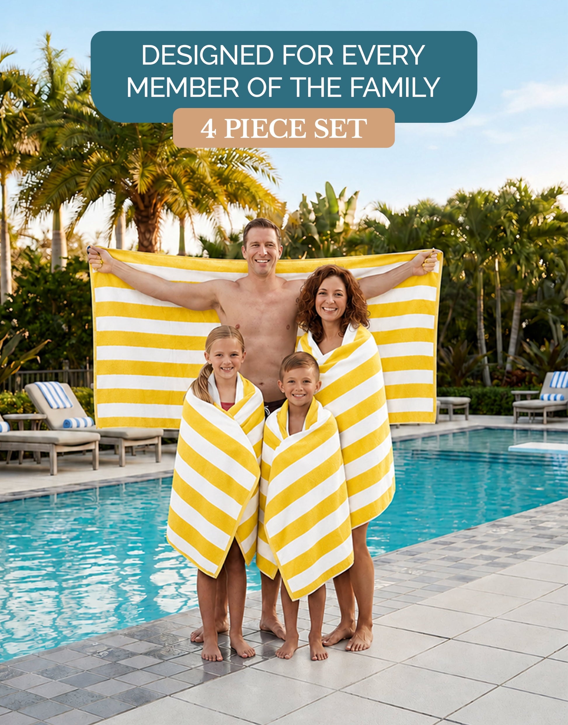 4-Piece Cabana Beach Towel Set