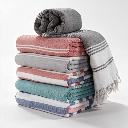 Turkish Beach Towel, Set of 6 - Harbor Glow