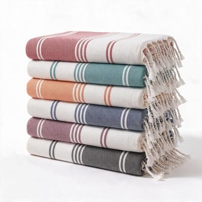 Turkish Beach Towel, Set of 6 - Tropical Dusk