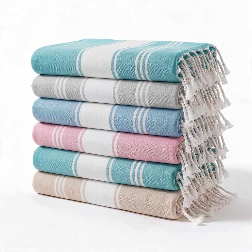 Turkish Beach Towel, Set of 6 - Vintage Beach