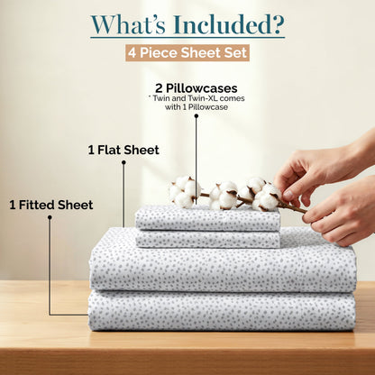 450 Thread Count Cotton Sheet Set cp-gallery: color=Misty Dot