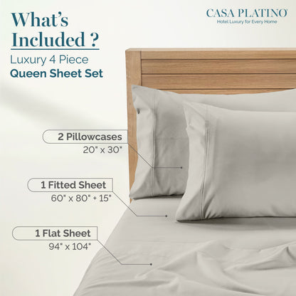 1000 Thread Count Egyptian Cotton Sheet Set cp-gallery: color=Silver; size=Queen