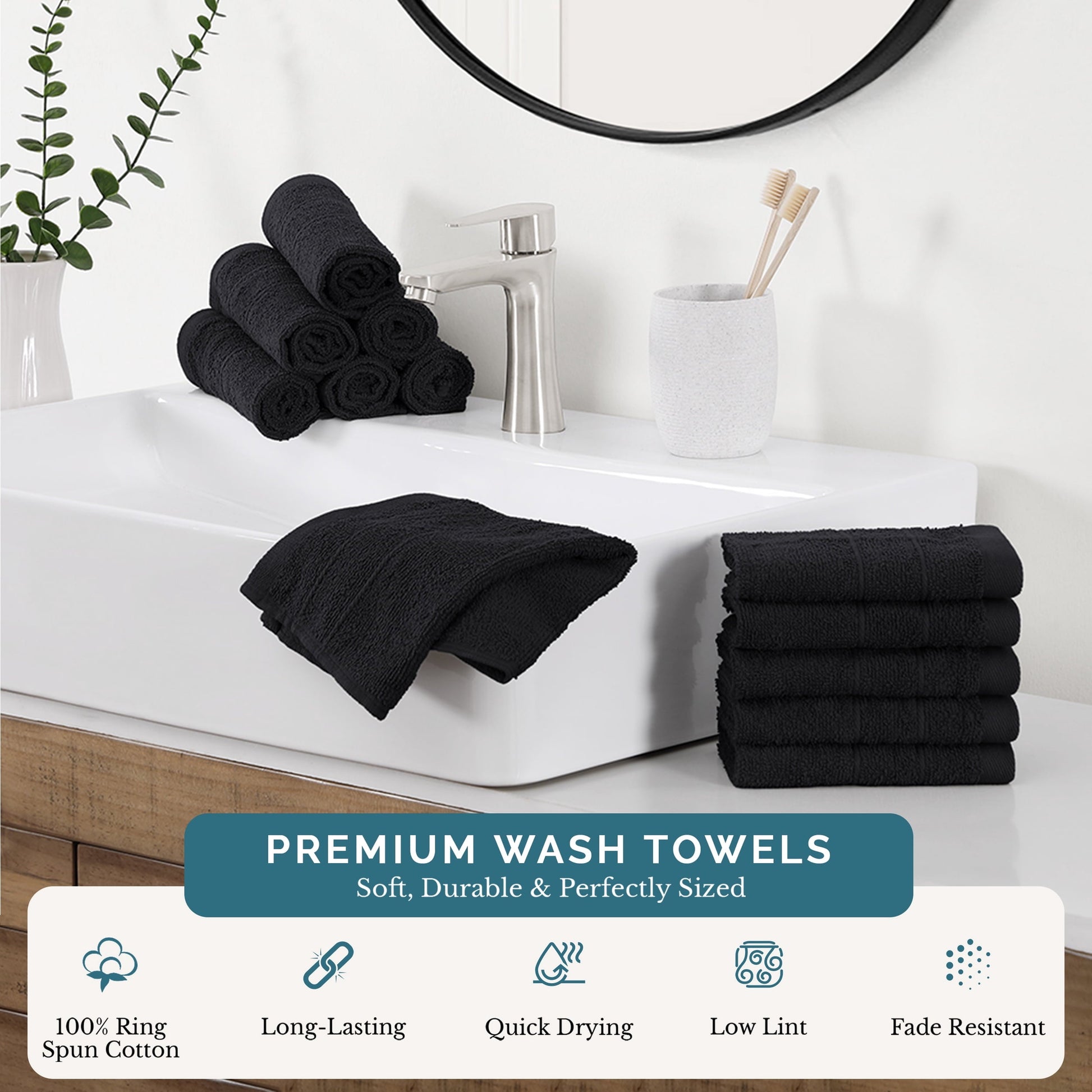 12-Piece Cotton Washcloths Set