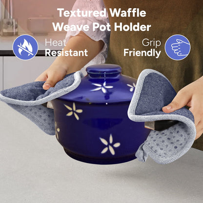 Kitchen Set - Oven Mitts, Pot Holders & Towels cp-gallery: color=Indigo; size=4 Piece Set