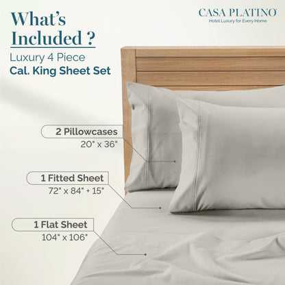 1000 Thread Count Egyptian Cotton Sheet Set cp-gallery: color=Silver; size=California King
