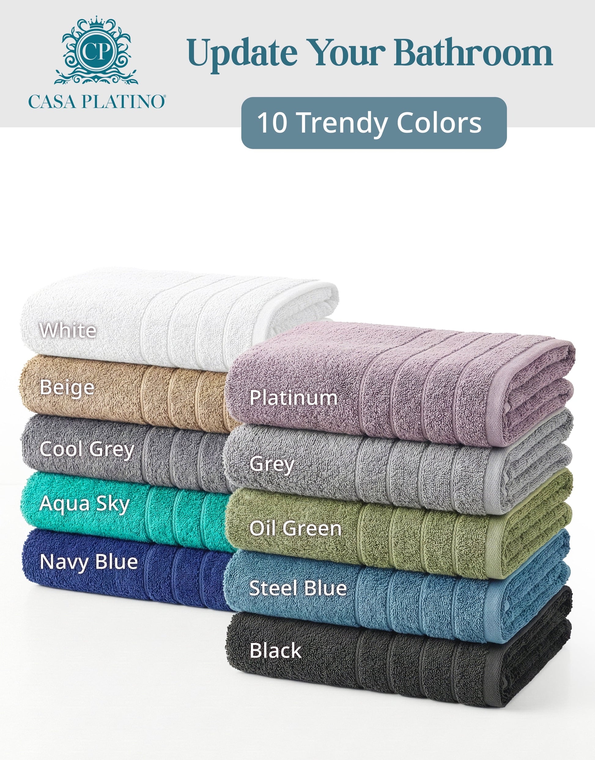 24-Piece Cotton Bath Towel Set