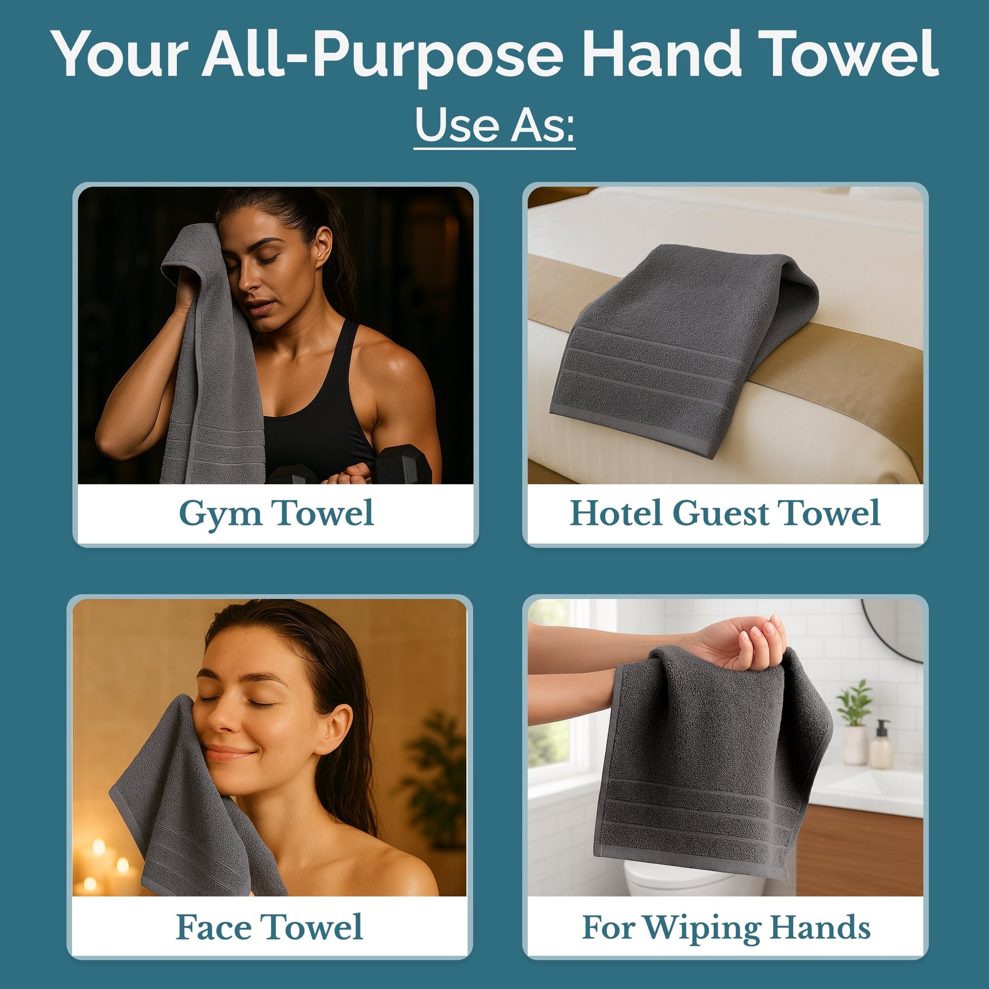 6-Piece Cotton Hand Towels Set