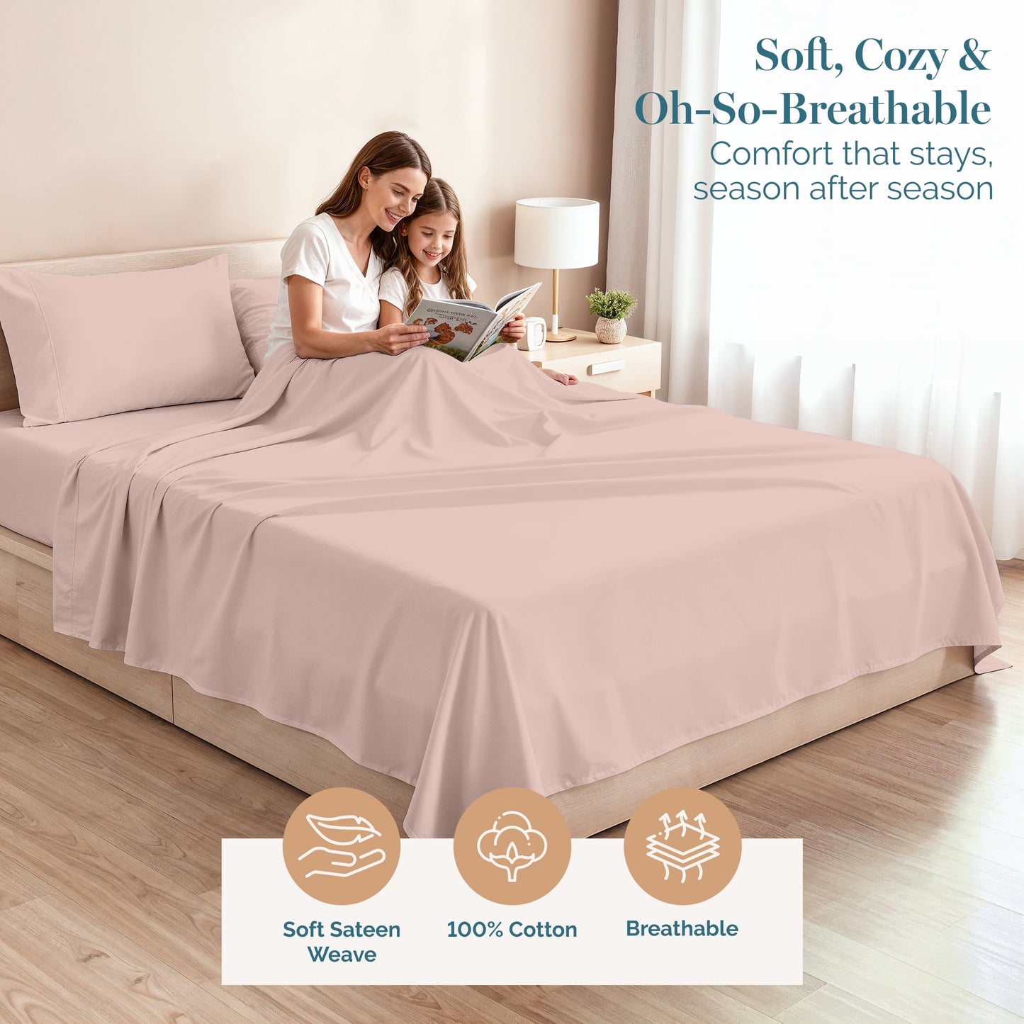 450 Thread Count Cotton Sheet Set cp-gallery: color=Sepia Rose