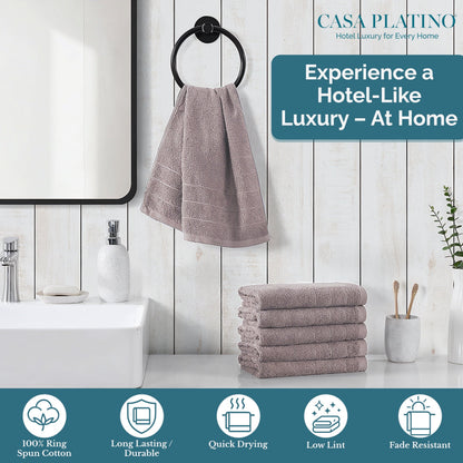 6-Piece Cotton Hand Towels Set cp-gallery: color=Platinum; size=6 Piece Set