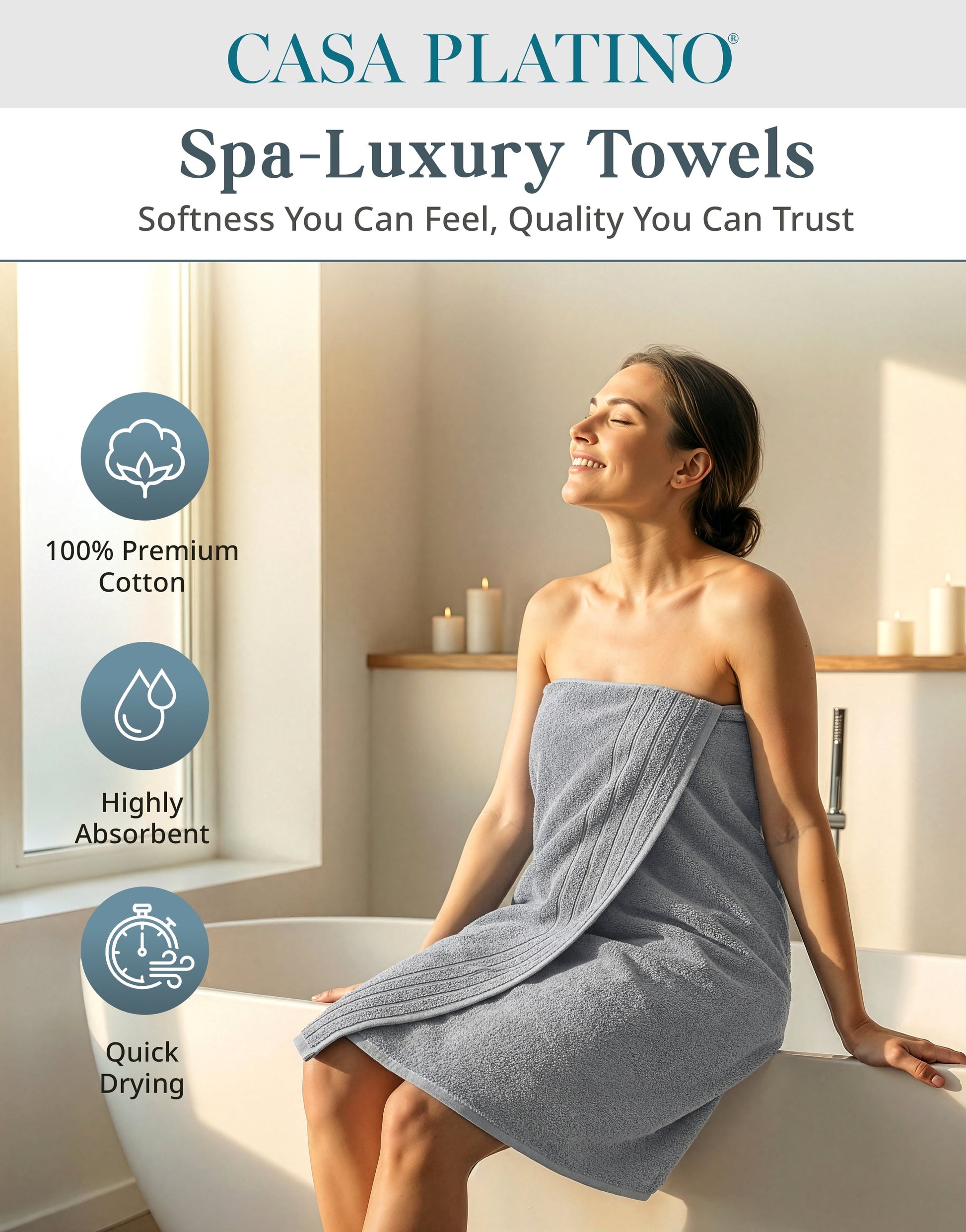 8-Piece Cotton Bath Towel Set