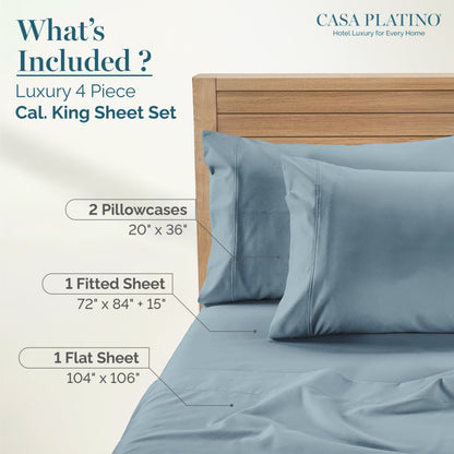 1000 Thread Count Egyptian Cotton Sheet Set cp-gallery: color=French Blue; size=California King