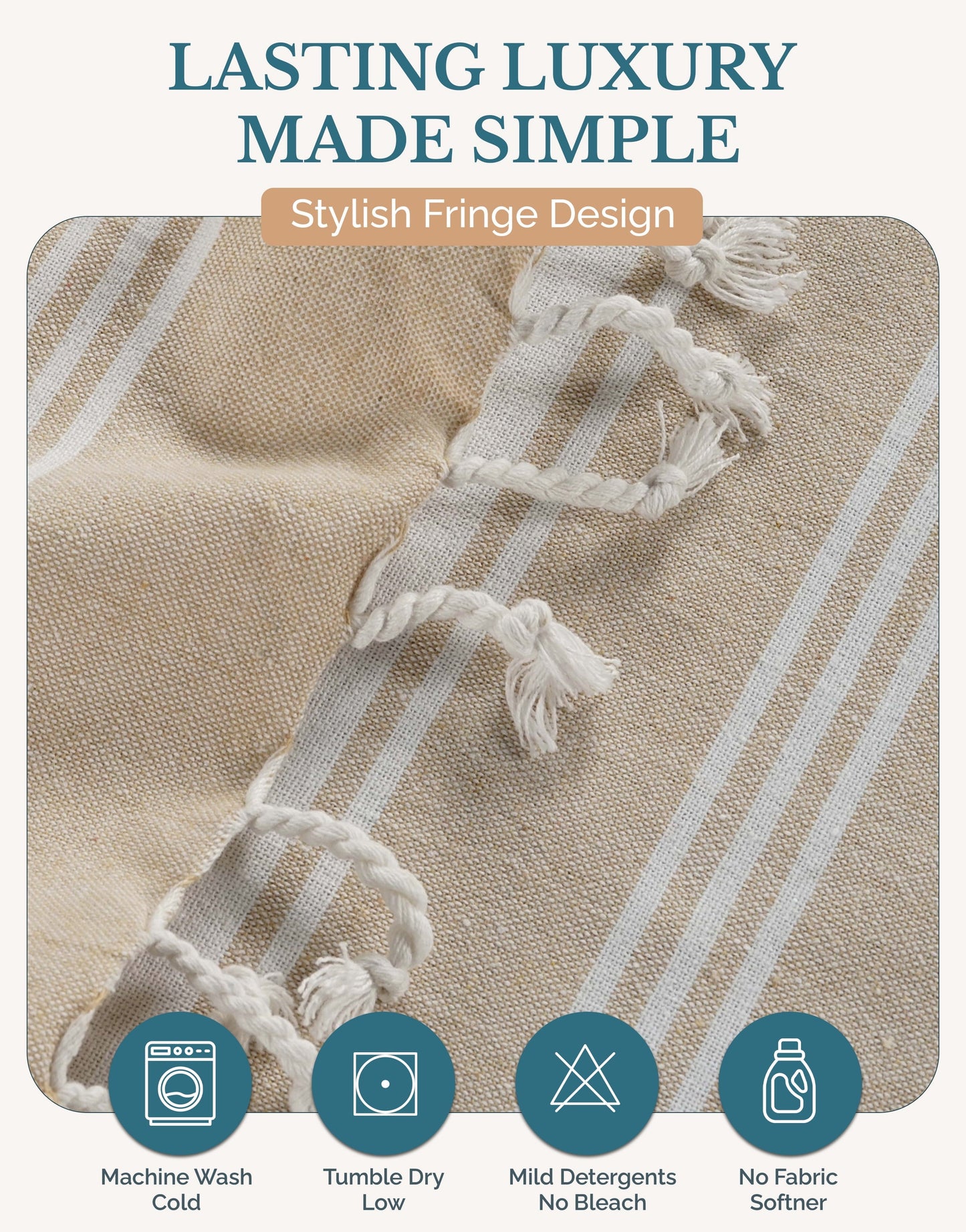 Cotton Hammam Beach Towels Multi-Pack cp-gallery: color=Beige; size=4 Piece Set