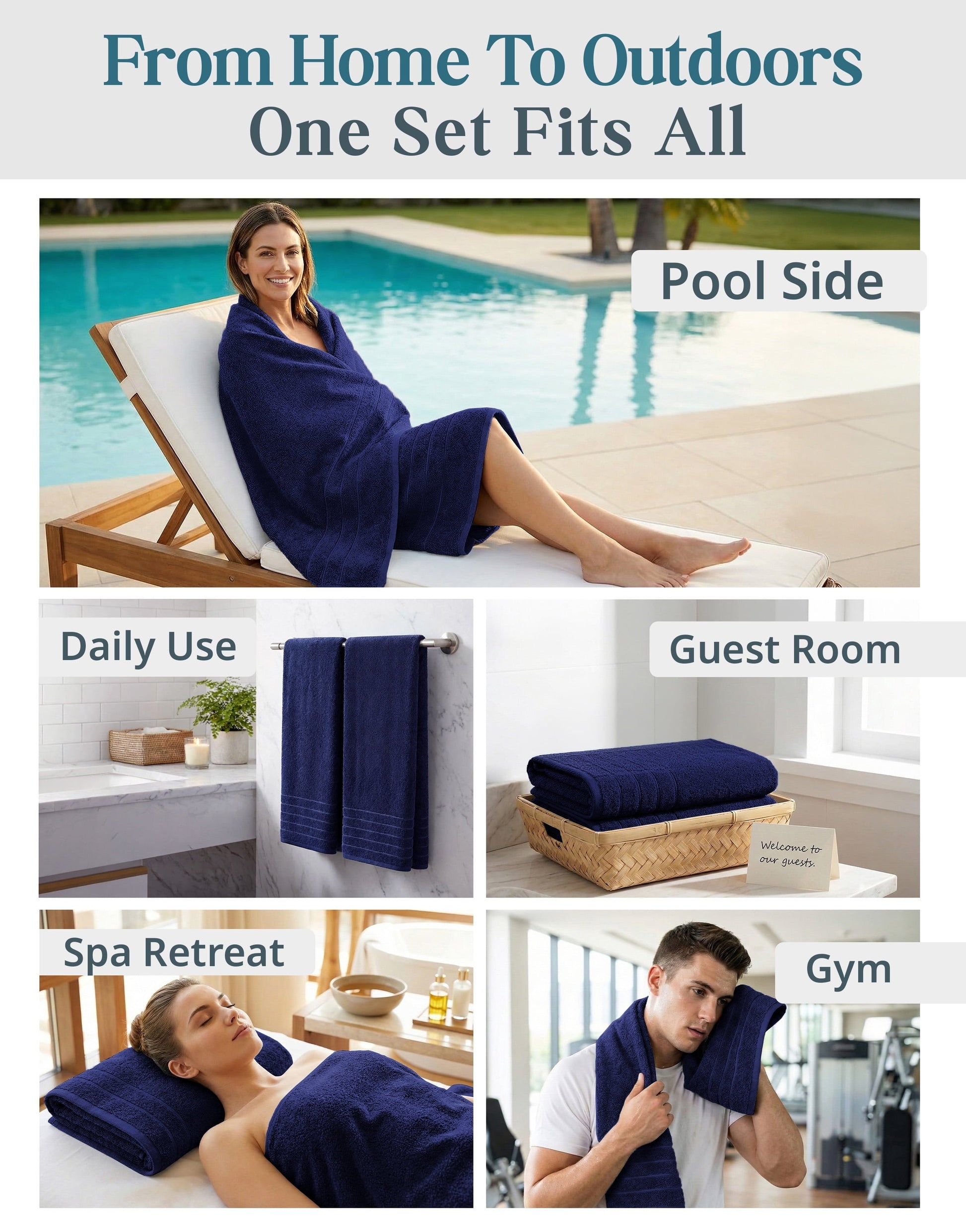 2-Piece Cotton Bath Towels Set