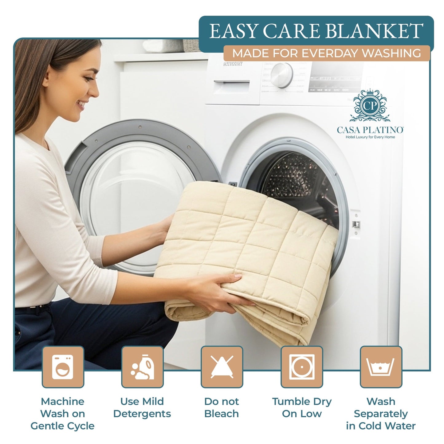 Quilted Bed Blanket cp-gallery: color=Ivory