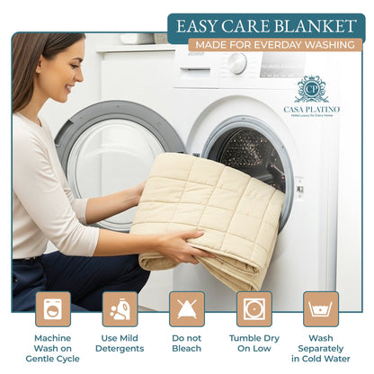 Quilted Bed Blanket cp-gallery: color=Ivory