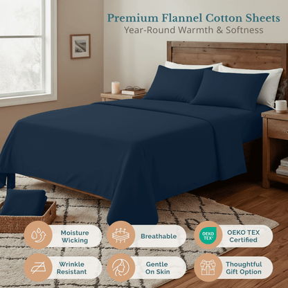 Flannel Sheet Set cp-gallery: color=Estate Blue