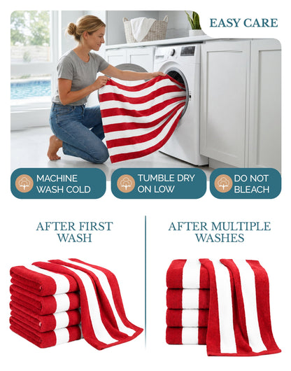 4-Piece Cabana Beach Towel Set cp-gallery: color=Red; size=4 Piece Set